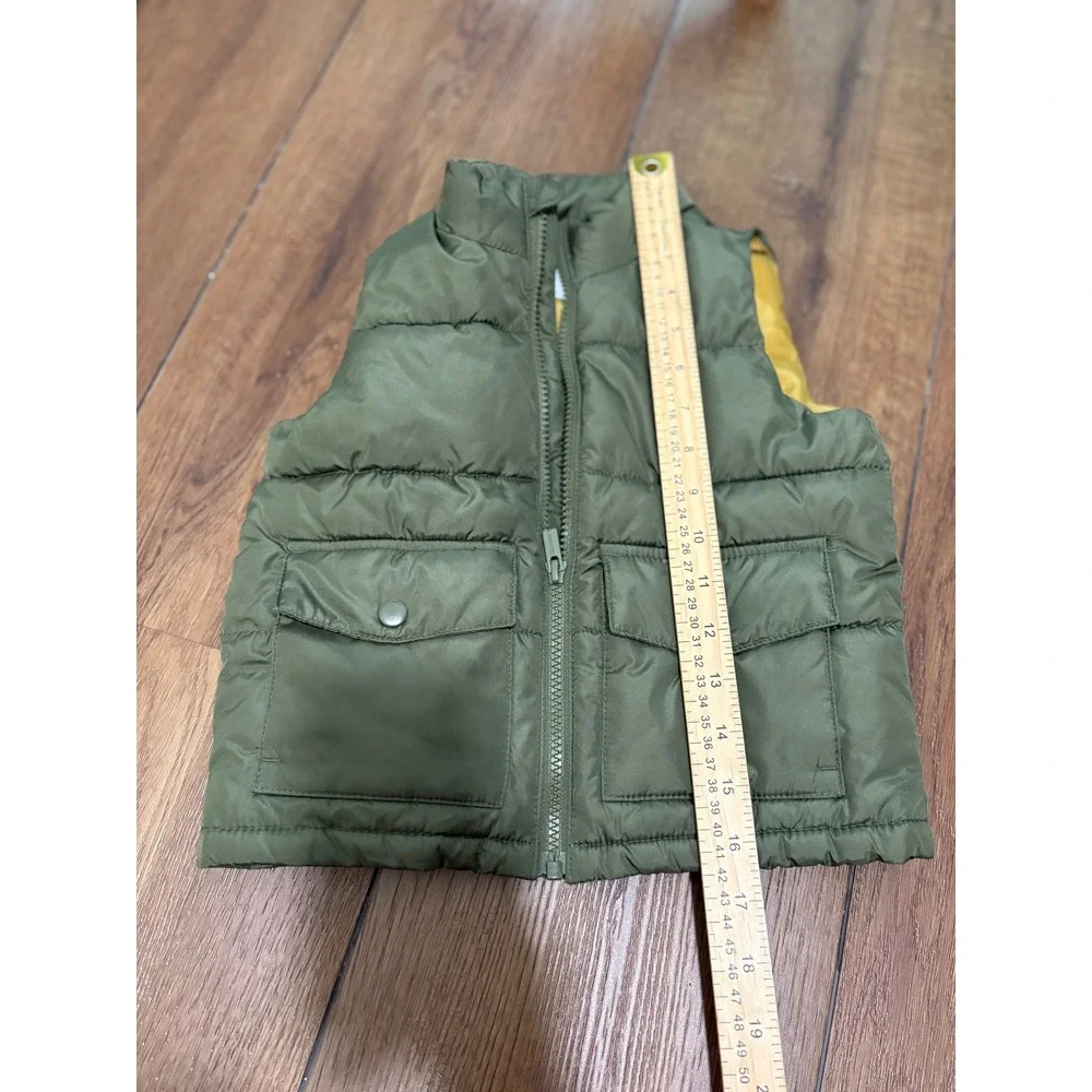 Old Navy Toddler 2T Water-Resistant Quilted Utility Puffer Vest Olive Green